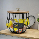 Kohvikapslite hoidja, Korv Kruusikujuline Rauast Moodne Konteiner Organisaator T&ouml;&ouml;pinnale, K&ouml;&ouml;ki, Baari must