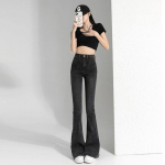 Vintage k&otilde;rge v&ouml;&ouml;kohaga teksap&uuml;ksid Naiste Solid High Street Slim Fit teksap&uuml;ksid Stretch Flare teksap&uuml;ksid vabaaja XXL