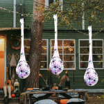 3 Pieces Egg Sacks Light up (No Assembly Needed) Halloween Hanging Decoration for Patio Party Favors violet