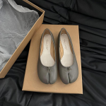 Bailamos Naiste Lamedad Tabi Ninja &Uuml;mar Poolitatud Varvas Madalad Naiste &Uuml;hed Kingad Laisad Slip-on Slingback Mulad Nahast Kingad Pehmed Loafers 40 hall v&auml;rv