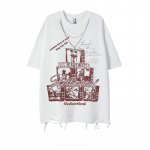 Harajuku Naiste T-s&auml;rk Jujutsu Prindiga Unisex &Uuml;lem&otilde;&otilde;duline T-s&auml;rk Lahe Joonisfilm Vabaaja T-s&auml;rk Naljakad T&auml;navamoe Topid XL valge