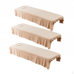3x Soft velvet Massage Bed Sheet Cover With Hole Camel-80x190cm