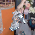 Mood Kuum m&uuml;&uuml;k Suvi Klassikalised J&auml;meda Kontsaga Mood Naiste Sandaalid Uued Vee Teemant Veekindlad Platvormiga Lukuga Stiilis K&otilde;rged Kontsad 39 h&otilde;be