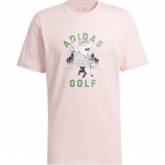 Adidas Chip Deuces Graafiline Golf T&auml;hetr&uuml;kiga Spordikrae L&uuml;hikeste Varrukatega Tavaline T-s&auml;rk Meeste Topp Liivapink JG3759 M