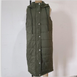 Tellige kaks suurust, varrukateta naiste talvejope Midi-mantlid sulevest Hoida soojas Elegantne must kapuutsiga t&auml;navahipsteri daami puuvillane mantel XXXXXL armee roheline v&auml;rv