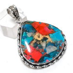 Natural Spiny Oyster Gemstone 925 Sterling Silver Jewelry Pendant 2.05 m9b95