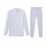 Yiershuang Men's 100% Cotton Mock Neck Thermal Underwear Set M