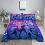 K-Pop D-Deemonik&uuml;tid 3D Digitaalne Lamevoodipesukomplekt Tr&uuml;kitud Magamistoa Voodilina Padjap&uuml;&uuml;r Voodipesukomplekt Kodu Kaunistamiseks 200X230cm(3Pcs)