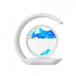 Laualamp USB juhtmevaba laadimisega Laualamp 3D liivakell Kaunistused Liivamaal &Ouml;&ouml;lamp Kontoriruumi Kaunistamiseks Flowing sand lamp sinine