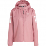 Adidas Own The Run Jakk Peegeldava Triibuga Tuulejakk Kapuutsiga T&otilde;mblukuga Pikkade Varrukatega Jakk Naiste Jakk S&uuml;gavpunane IM5403 M