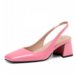 Elegantsed slingback sandaalid naistele suvekingad roosad mustad nahast keskmised kontsad pumbad kinnise ninaga kontoripidu kingad naistele suur suurus 45 34 roosa