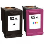 Packs 2 cartouches pour HP 62XL Noire et Couleur Compatible Premium