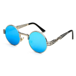 Sf&auml;&auml;r -0.5 -0.75 -1.0 -2.0 Kuni -6 Metallist Steampunk P&auml;ikeseprillid Meeste Naiste Mood &Uuml;mmargused Prillid Br&auml;ndi Disain Vintage P&auml;ikeseprillid Myopia -1.25 blue