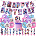 Kpop Deemoni S&uuml;nnip&auml;evapeo Kaunistus K&uuml;ttide Grupi S&uuml;nnip&auml;evapeo Tarvikud Huntrix Kpop Anime Koogitopper &Otilde;hupallid Rippuv Lipp One Size blue
