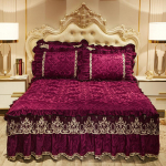 &Uuml;hev&auml;rviline sametist reljeefne voodikate Paks pl&uuml;&uuml;sist tepitud voodiseelik King-size voodikaitse kate Ei sisalda padjap&uuml;&uuml;ri Only 2pcs pillowcase