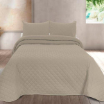 Couvre-lit - PIERRE CARDIN - EGNA - 235 x 270 cm - Toucher soie - Rembourrage fin beež