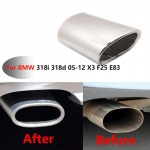Roostevabast terasest auto summuti otsakate BMW 3. seeriale 318 E90 E91 320d 318d 318i E92 E93 X3 F25 20i 28i E83 2.0i 1pcs Silver
