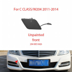 For Mercedes Benz C Class W204 Car Front rear Bumper Tow Hook Cover Cap Black 2010-2014 rear Unpainted