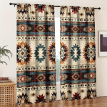 2 tk geomeetrilise asteegi disainiga tr&uuml;kitud kardinat, torukinnitusega kardinad, kodu kaunistamine, toa kaunistamine 14Wx39L(35x100CM)x2