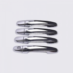 For Toyota IST ipsum 2002 -2009 Forged Pattern Carbon Fiber Chrome Car Door Handle Cover Trim Styling Accessories silver 1keyhole