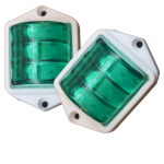 2 tk Rohelised LED-k&uuml;lje&auml;&auml;retuled 12V 2&times;2 tolli Haagisele, Matkaautole, Veoautole &ndash; Universaalne