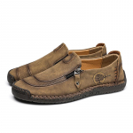 Suured k&auml;sitsi valmistatud l&otilde;hestatud nahast kingad Meeste jalan&otilde;ud Mugavad vabaajas&otilde;idukingad Mokassiinid Meeste kingad 48 khaki