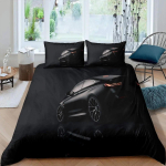 V&otilde;idus&otilde;iduauto Voodipesukomplekt Lahe Kiirusv&otilde;idus&otilde;idu Tekikatte Komplekt Must Sportauto Tekikatte Komplekt Meestele Pol&uuml;ester Tekikatte Komplekt Lahe Duvet Cover Set&AU Single(140x210cm)