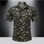 Suvised meeste kamuflaažis&auml;rgid S&otilde;jav&auml;evormi l&uuml;hikeste varrukatega puuvillane vabaaja &otilde;huke suur, mitme taskuga taktikaline vabaaja t&ouml;&ouml;riistas&auml;rk 5XL