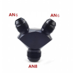 Car fuel line AN8-AN6 Aluminum Y Block Adapter Fittings Adaptor Black Y Type Oil Pipe Joint