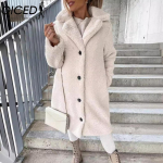 Naiste Vintage Vabaaja Ruudumustriga S&uuml;gis-Talv Pikkade Varrukatega POLO Kaelusega Joped ja Mantlid S aprikoosi