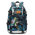 Zelda Zelda Perifeeria Prinditud Seljakott V&auml;ljaspool USB-port Suure Mahutavusega Reisiseljakott 48*32*15 black