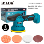 HILDA 21V 6-tolliline liitiumaku poleerimismasin auto detailseks puhastamiseks ja vahatamiseks