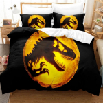 J-Jurassic P-Park Voodipesukomplekt 3D Prinditud Tekikottide Komplekt 1-2 Padjapuuriga &Uuml;he- v&otilde;i Kuningasuurus Lastele T&auml;iskasvanute Magamistoa Kaunistus EU Single(135*200cm)3pcs