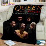 Kuninganna-Rock-B&auml;nd 3D Freddie Mercury Tekk, Pehme Visketekk Kodu Magamistoa Voodi Diivani Pikniku Reisi Kontori Katteks Lastele 100x150cm