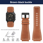 Bell Ross BR kella rihm BR01 BR03 meeste Vintage veisenahast kellarihm 24mm vasikanahast kellarihm must pruun randmerihm 24mm