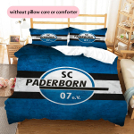 SC Paderborn 07 Muster Voodipesu Tekikott Komplekt Kodu Kaunistus Kingitus (1 * tekikott + 2 * padjap&uuml;&uuml;ri ilma s&uuml;damikuta) 135x200cm