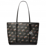 Michael Kors Jet Set Logo Monogramiga Kaetud L&otilde;uendist T&otilde;mblukuga K&auml;ekott Naiste T&otilde;mblukuga Kotid Must 35T5STVL9V-BLACK Basic Set (Bag+Dust Bag)