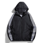 Meeste jakid Moodne kapuutsiga triibuline spordimantel Meeste lai spordijakk 5XL black