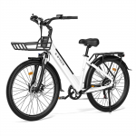 E-BYCCO V1 Linna-elektriratas 36V15,6AH Aku 500W Mootor 25KM/H Tippkiirus 28-tollised Rehvid Linna-e-jalgratas Unisex'ile valge