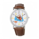 Analoog veekindel nahkrihmaga k&auml;ekell Curious George'iga [Citizen Q&Q] Q93B-501PK (Unisex, Valge)