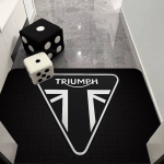 T-Triumph Mootorratta Logo Uksematt Laste Toa Magamistoa Kaunistus R&otilde;du Libisemisvastane Uksematt Elutoa Uksematt AlaVaip 80cm x 120cm