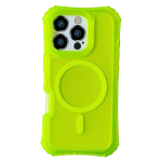 K&uuml;lmutatud 3-&uuml;hes magnetiline telefoni&uuml;mbris MagSafe juhtmevaba laadimiseks K&otilde;va PC l&ouml;&ouml;gikindel kate IPhone 17 16 15 14 Plus 13 12 ProMax jaoks iPhone17 Pro fluorestseeruv roheline v&auml;rv