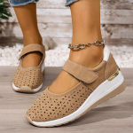 Suurused 36-43 Kingad Naistele Suvi S&uuml;gis Hingavad Platvormkiilud Korterid Tennised Naiste Zapatos De Mujer Naiste Kingad 36 helepruun v&auml;rv