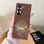 Luksuslik s&uuml;sinikkiust p&auml;ikeseloojangu joone mustriga kaitse&uuml;mbris Samsung Galaxy Z Fold 7 6 5 4 3 jaoks, p&otilde;rutuskindel k&otilde;va PC-st telefonikarp Funda Galaxy Z Fold4 kollane