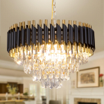 Kaasaegne K9 kristalll&uuml;htri luksuslik must LED-ripats kodu/villa laekinnituseks l&uuml;litiga ruumivalgustuseks Contemporary 60 Base ceiling: 120mm