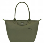 Longchamp Le Pliage Roheline Logo reljeefne kl&otilde;psuga t&otilde;mblukuga sulgemine Pol&uuml;amiid Kandekott Kandekott Ostukott K&auml;ekott Keskmine Naiste Metsaroheline L2605919479 must
