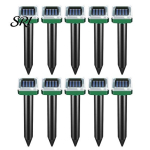 Mullikontrollseade 4/10 tk P&auml;ikeseenergia Ultraheli T&otilde;rjuja IP65 Veekindel V&auml;litingimustes Aia Muru Rotid Oravad Madu Pesukaru Skunk K&uuml;&uuml;lik Mullikas Marmott 10 Pcs Square black