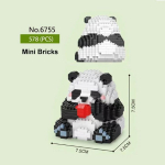 Armas Panda Mikroehitusklotsid Kawaii Loomaaia Loom Hariv Dekoratsioon M&auml;nguasjad Arendavad laste praktilisi oskusi