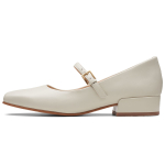 Clarks Lamba Nahast Vabaaja Kolledži Stiilis Mary Jane Kingad Naiste kingad Valge 261720594 35.5