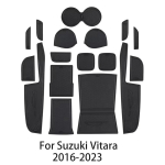 Libisemisvastane mati komplekt Suzuki Vitara 2016-2024 jaoks &ndash; uksepilu, topsihoidja, soonemattid Black with Red Trim must